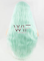 28" Wavy Light Green Synthetic Wig CM157