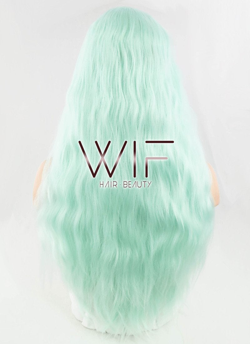 24" Wavy Light Green Synthetic Wig CM164