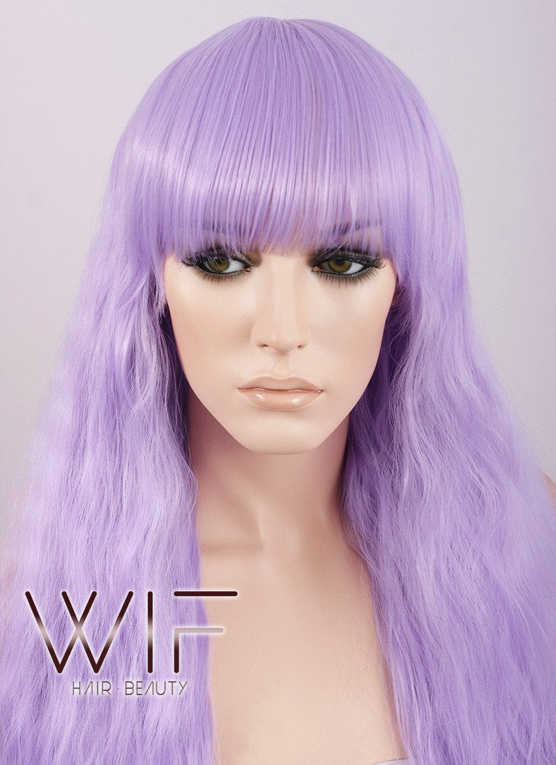 70cm Heat Resistant Long Wavy Light Purple Pastel Fashion Hair Wig CM159