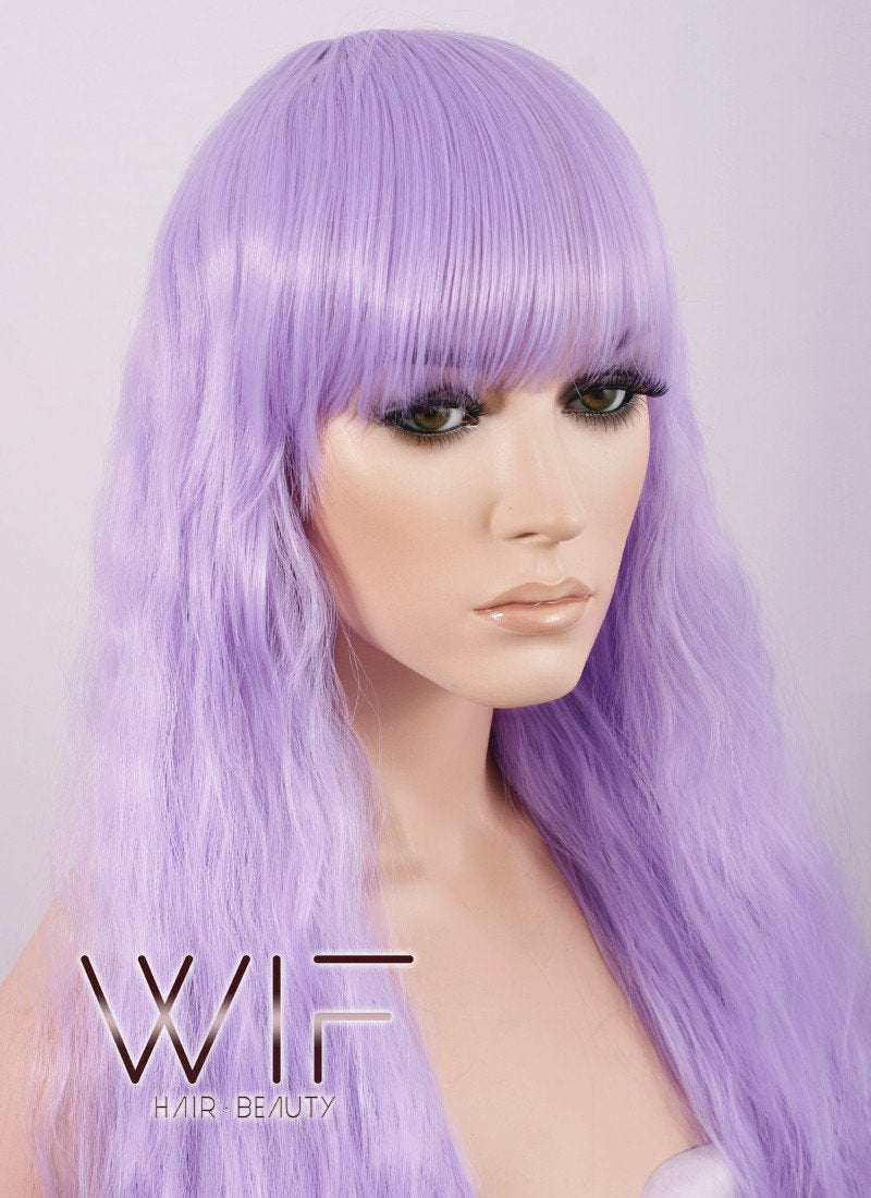 70cm Heat Resistant Long Wavy Light Purple Pastel Fashion Hair Wig CM159