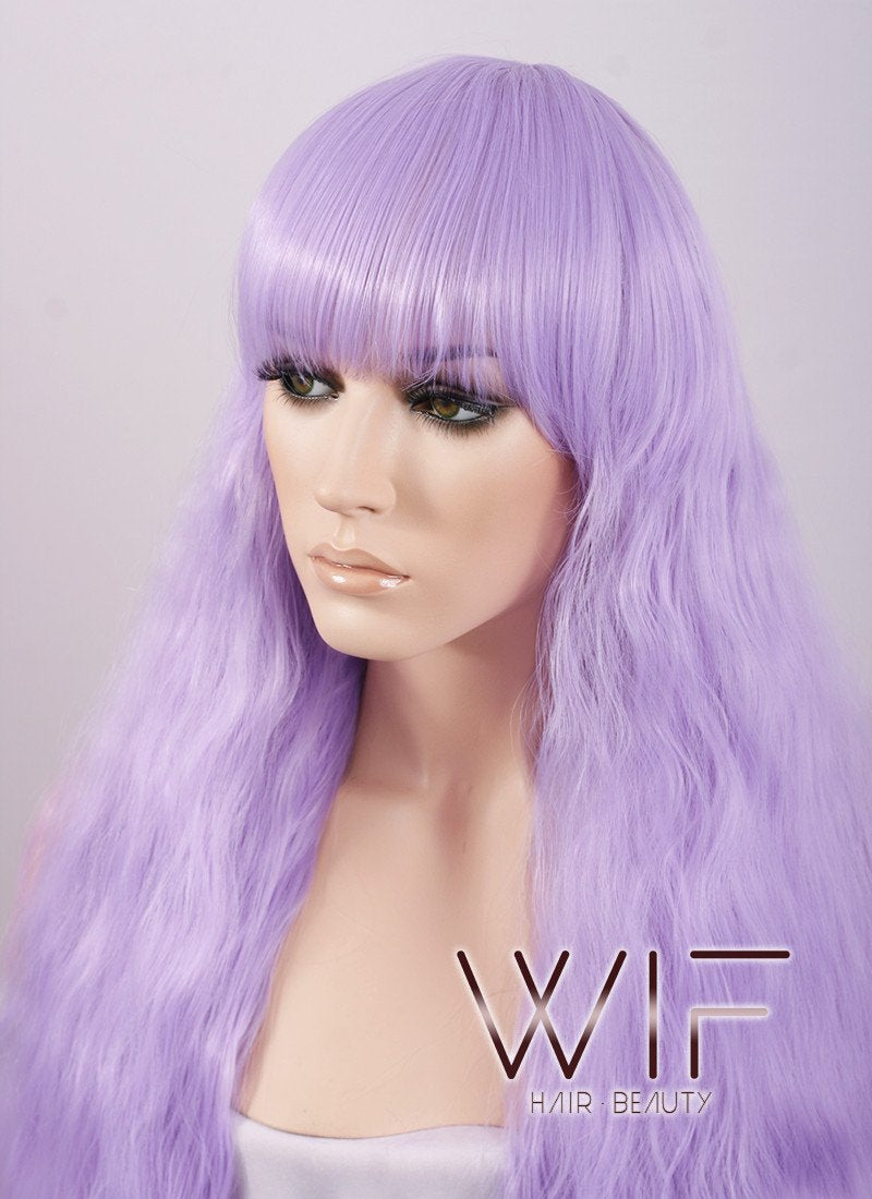 70cm Heat Resistant Long Wavy Light Purple Pastel Fashion Hair Wig CM159