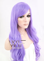 24" Wavy Light Purple Synthetic Wig CM163