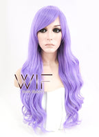 24" Wavy Light Purple Synthetic Wig CM163