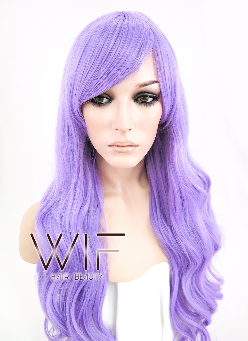24" Wavy Light Purple Synthetic Wig CM163