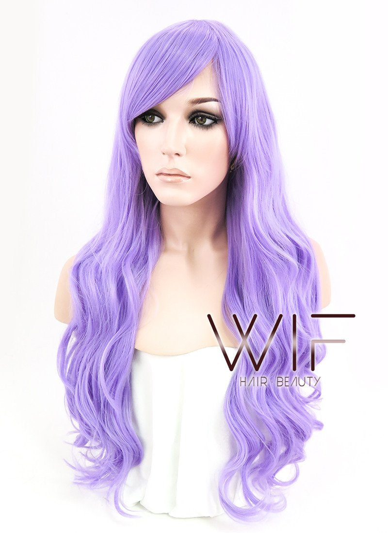 24" Wavy Light Purple Synthetic Wig CM163