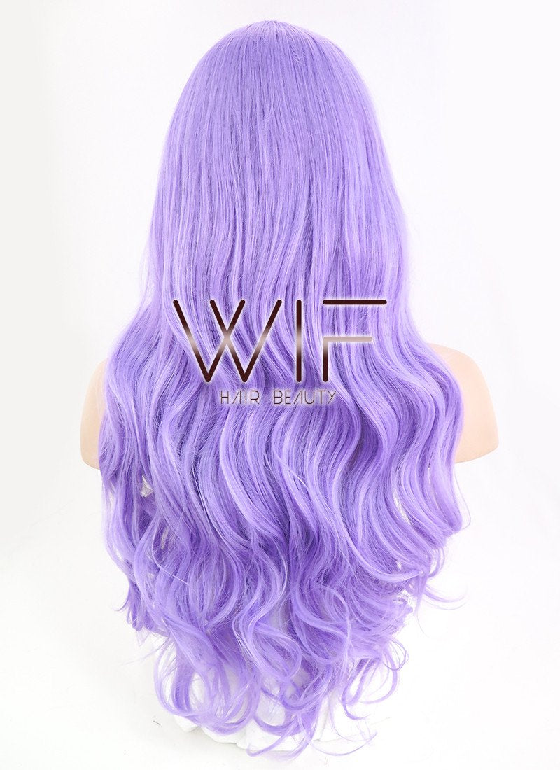 24" Wavy Light Purple Synthetic Wig CM163