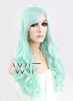 24" Wavy Light Green Synthetic Wig CM164