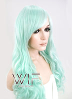 24" Wavy Light Green Synthetic Wig CM164