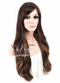 26" Wavy Brown Mixed Blonde Synthetic Wig CM173