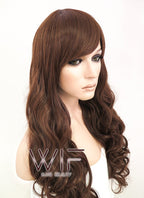 24" Wavy Dark Brown Synthetic Wig CM175