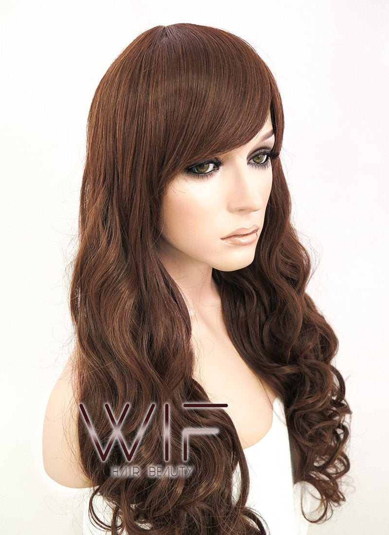 24" Wavy Dark Brown Synthetic Wig CM175