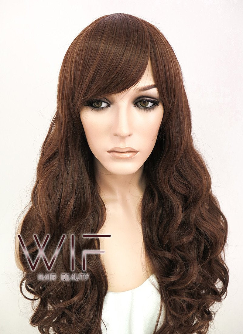 24" Wavy Dark Brown Synthetic Wig CM175