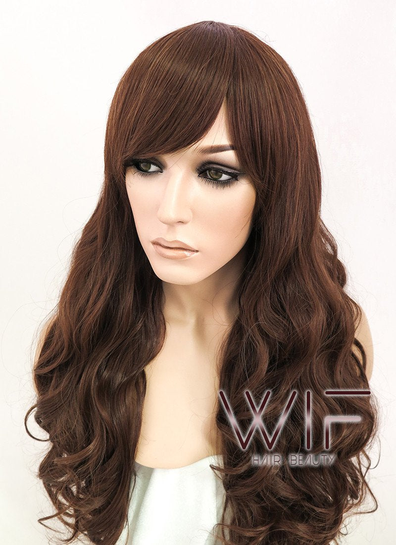 24" Wavy Dark Brown Synthetic Wig CM175