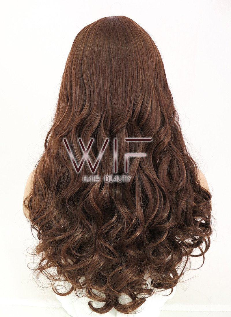 24" Wavy Dark Brown Synthetic Wig CM175