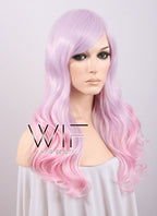 22" Lolita Heat Resistant Long Curly Pink Mixed Purple Fashion Hair Wig CM183