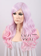 22" Lolita Heat Resistant Long Curly Pink Mixed Purple Fashion Hair Wig CM183