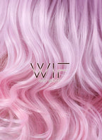 22" Lolita Heat Resistant Long Curly Pink Mixed Purple Fashion Hair Wig CM183