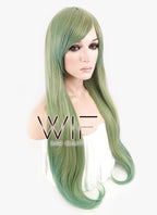 31" Straight Mixed Green Synthetic Wig CM188