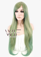 31" Straight Mixed Green Synthetic Wig CM188
