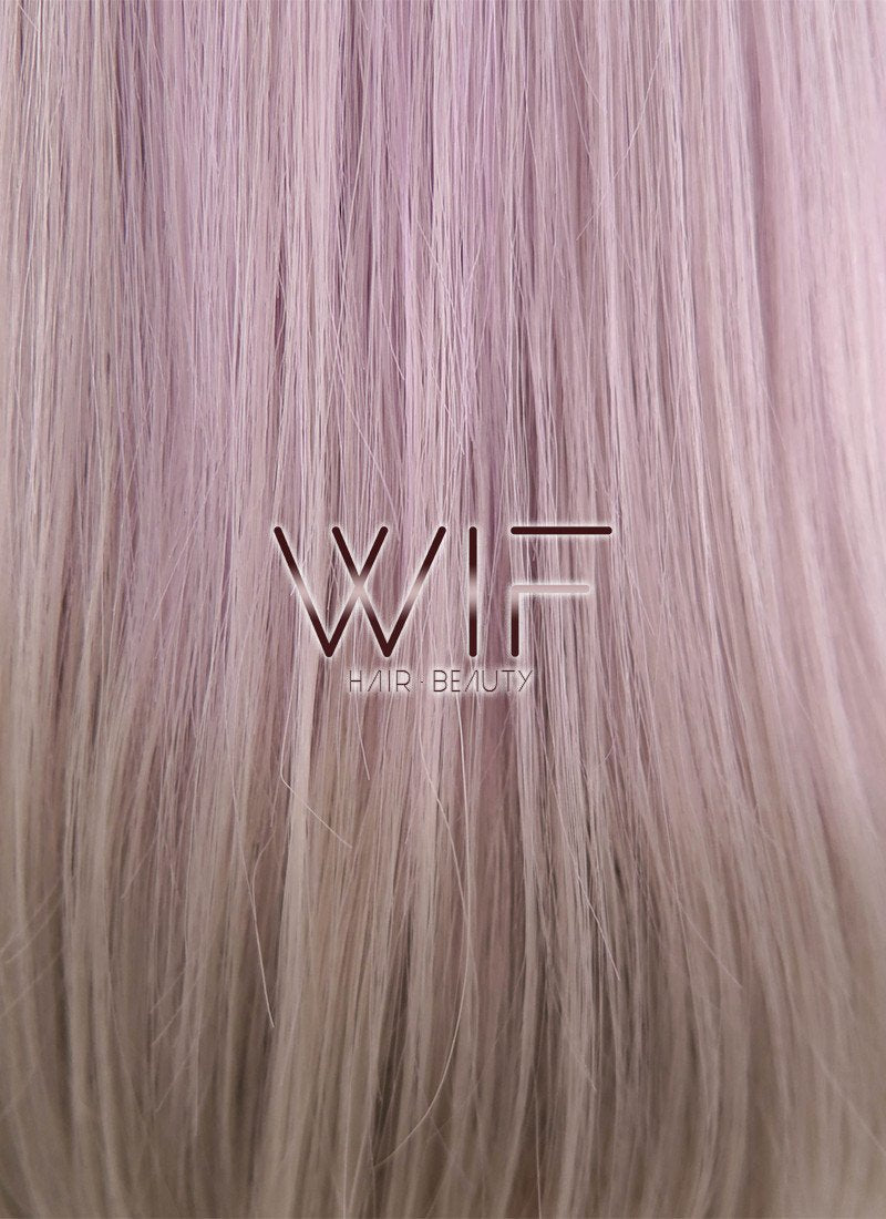 14" Long Curly Light Ash Purple Mixed Grey Fashion Synthetic Hair Wig CM192