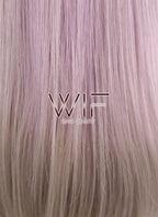 14" Long Curly Light Ash Purple Mixed Grey Fashion Synthetic Hair Wig CM192