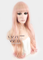 26" Long Curly Orange Mixed Pink Fashion Synthetic Hair Wig CM194