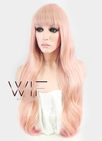 26" Long Curly Orange Mixed Pink Fashion Synthetic Hair Wig CM194