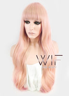 26" Long Curly Orange Mixed Pink Fashion Synthetic Hair Wig CM194