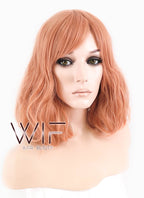 12" Short Wavy Pinkish Orange Fashion Synthetic Hair Wig CM197