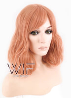 12" Short Wavy Pinkish Orange Fashion Synthetic Hair Wig CM197