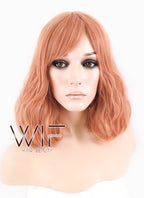 12" Short Wavy Pinkish Orange Fashion Synthetic Hair Wig CM197