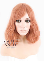 12" Short Wavy Pinkish Orange Fashion Synthetic Hair Wig CM197
