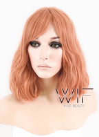 12" Short Wavy Pinkish Orange Fashion Synthetic Hair Wig CM197