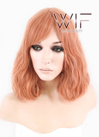 12" Short Wavy Pinkish Orange Fashion Synthetic Hair Wig CM197