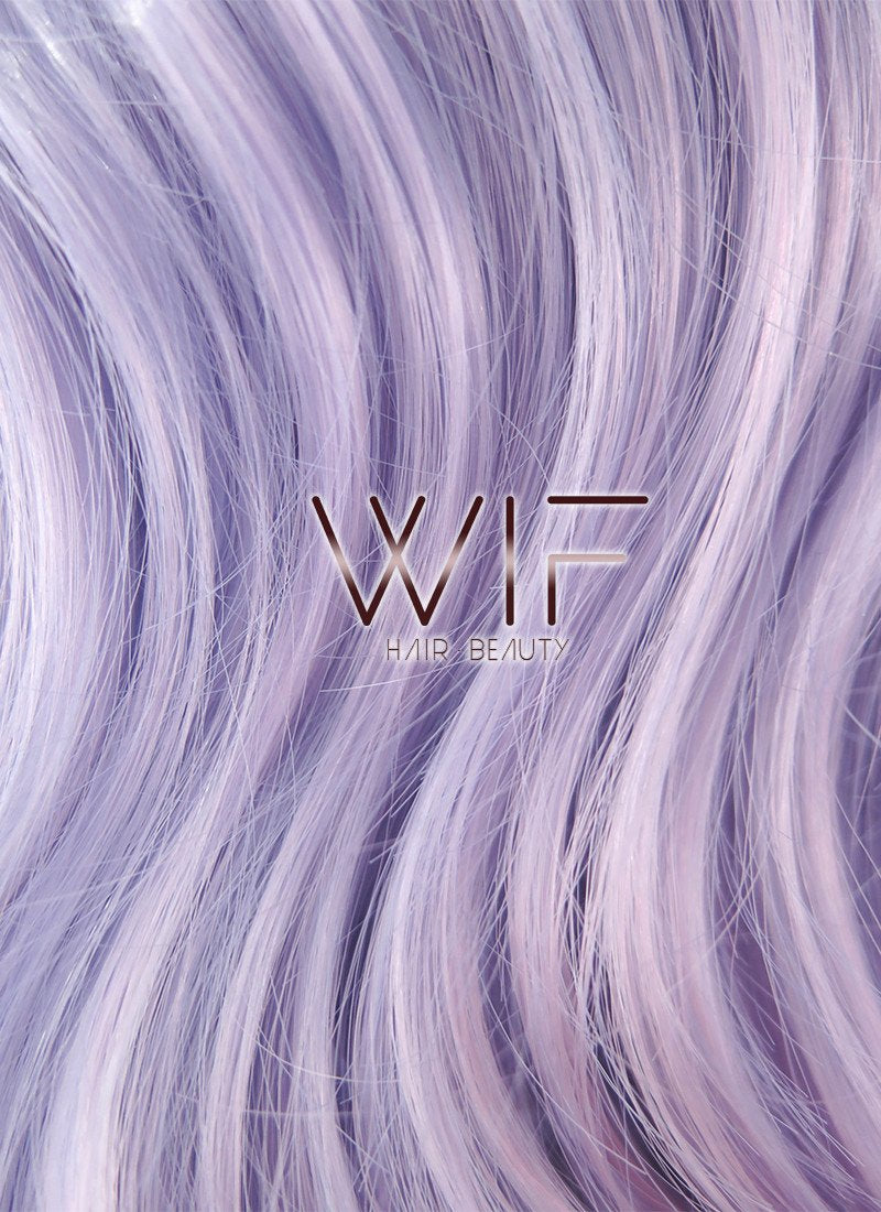 24" Long Curly Purple Mixed Pink Pastel Ombre Fashion Synthetic Hair Wig CM021