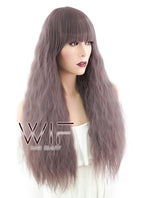 30" Wavy Ash Purple Synthetic Wig CM089