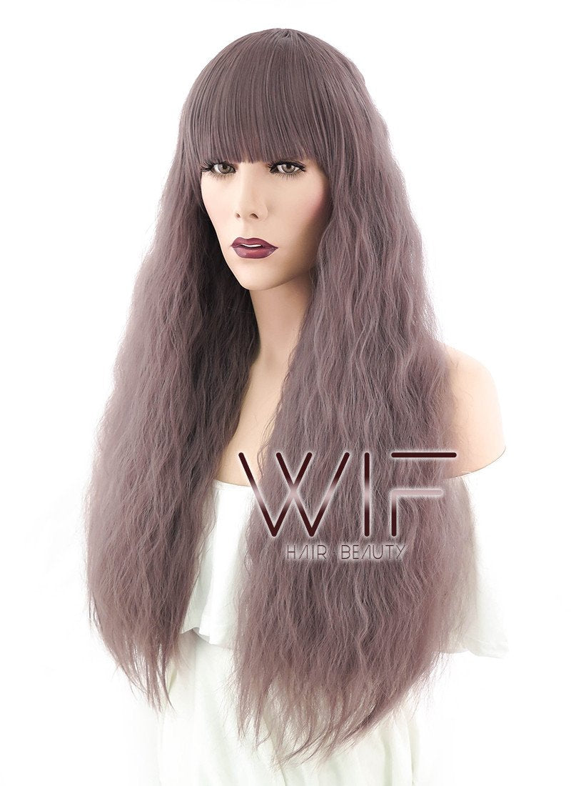 30" Wavy Ash Purple Synthetic Wig CM089