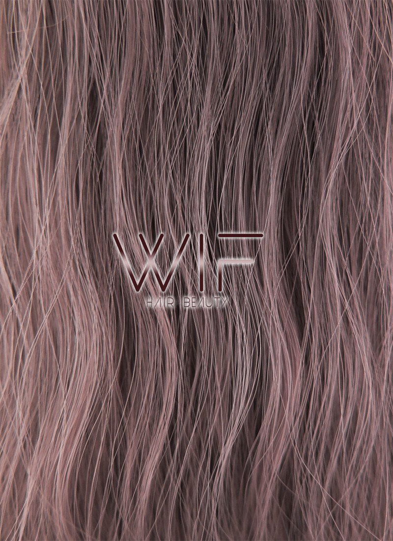 30" Wavy Ash Purple Synthetic Wig CM089