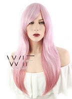 26" Straight Two Tone Pink Synthetic Wig CM122