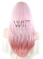 26" Straight Two Tone Pink Synthetic Wig CM122