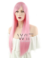 27" Straight Pink Synthetic Wig CM124