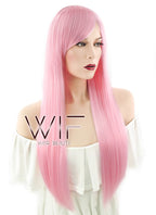 27" Straight Pink Synthetic Wig CM124