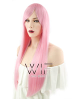 27" Straight Pink Synthetic Wig CM124