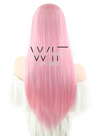27" Straight Pink Synthetic Wig CM124