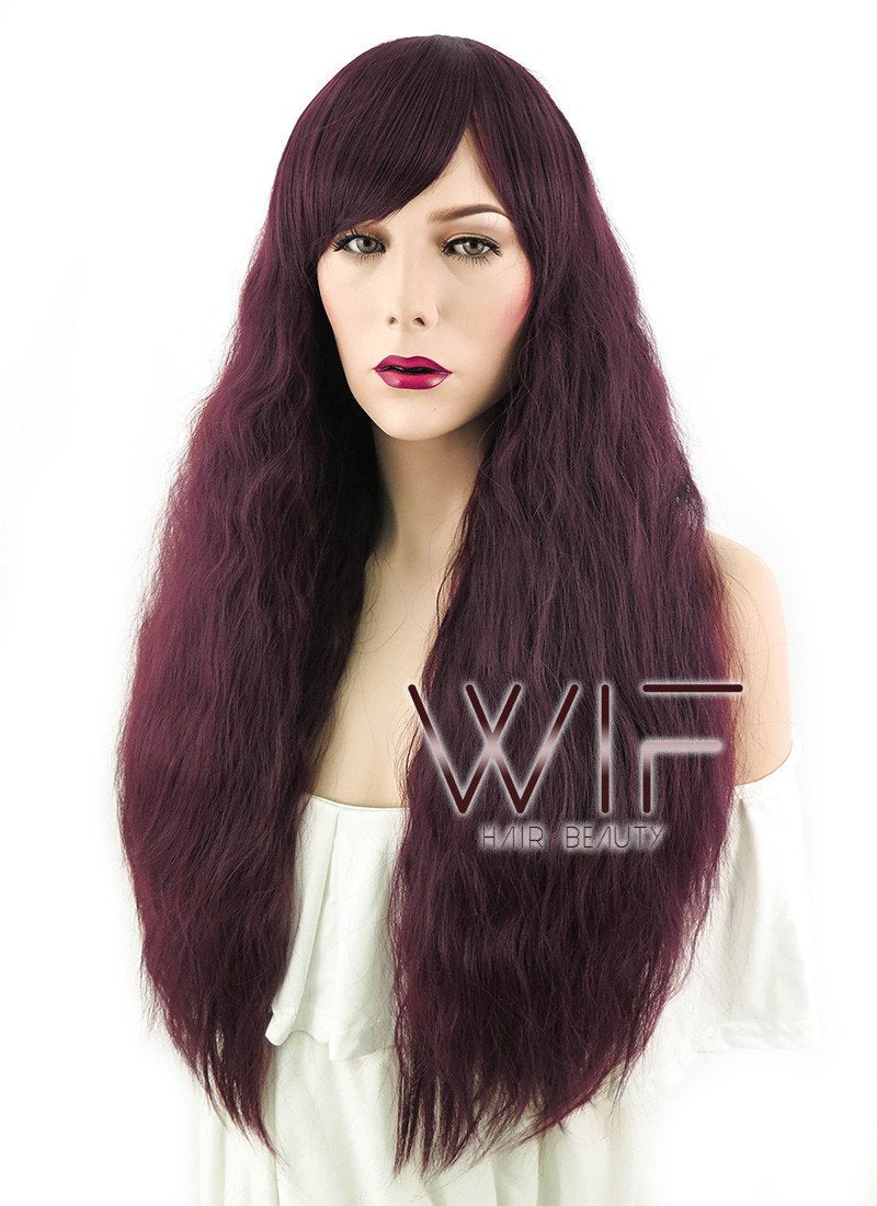 31" Wavy Reddish Brown Synthetic Wig CM140