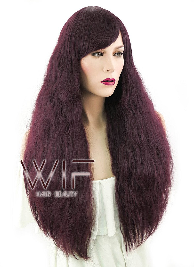31" Wavy Reddish Brown Synthetic Wig CM140