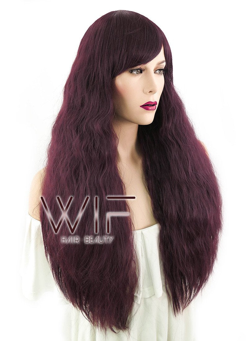 31" Wavy Reddish Brown Synthetic Wig CM140
