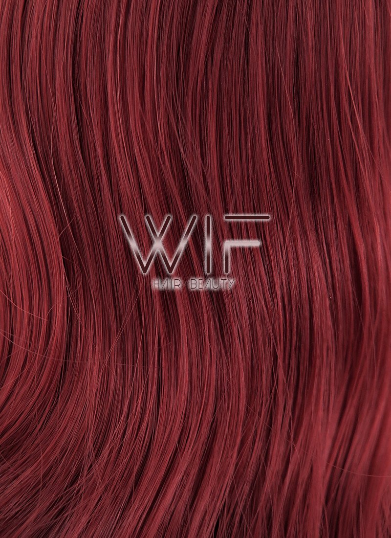 27" Wavy Dark Red Synthetic Wig CM172