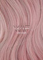 20" Long Curly Grey Blue Mixed Pink Fashion Synthetic Hair Wig CM184