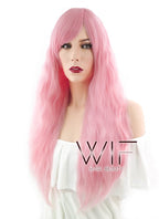 28" Long Curly Pink Fashion Synthetic Hair Wig CM201